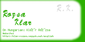rozsa klar business card